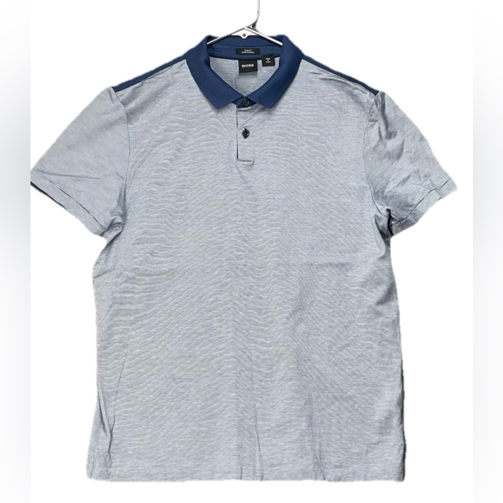 Hugo Boss Black‎ Label Men's Grey B-Penrose Mercerised Regular Fit Polo Shirt L